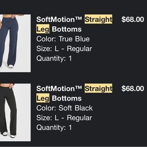 BUNDLE Oner Active SoftMotion Straight Leg Pants - True Blue and Soft Black